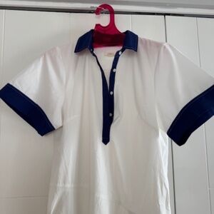 MAEVE ANTHROPOLOGIE - Maxi Dress - NEW - White & Cobalt Blue - Size M